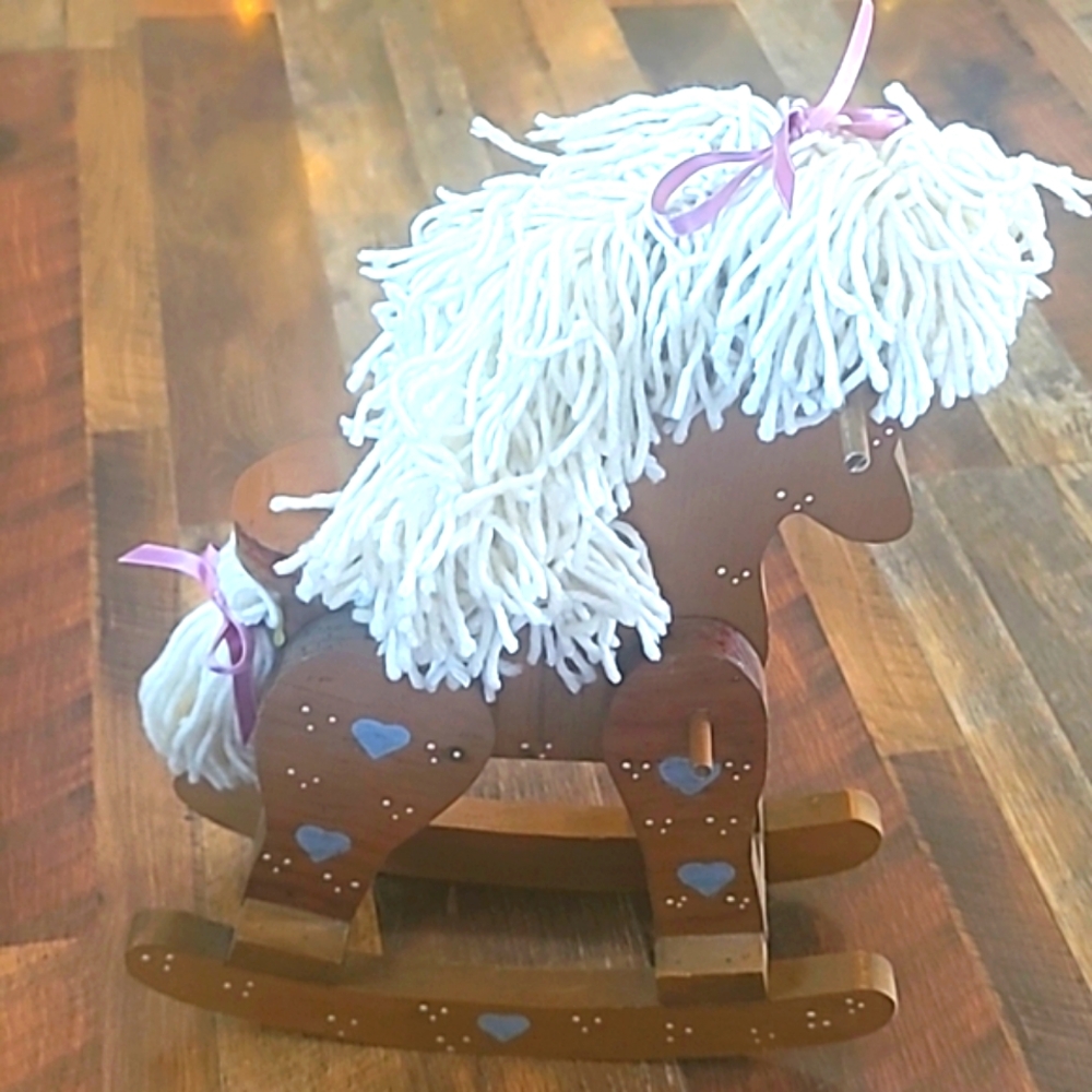 VINTAGE HANDMADE Wooden Rocking Horse